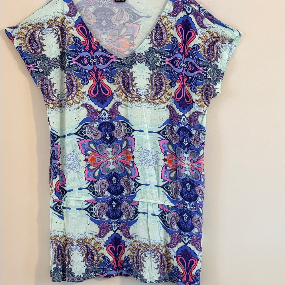 Lascana Vibrant Paisley Print Mini Dress Size XL